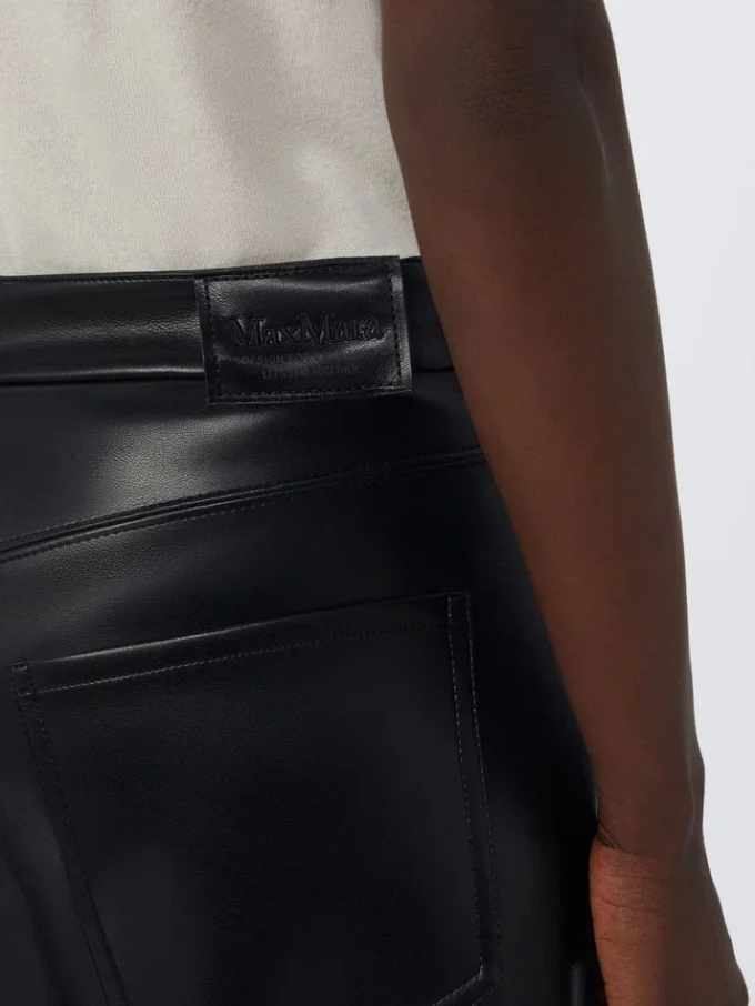 Pantalones de tejido recubierto, negros Pantalones de tejido recubierto, negros