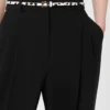 Pantalones fluidos de cady, negros