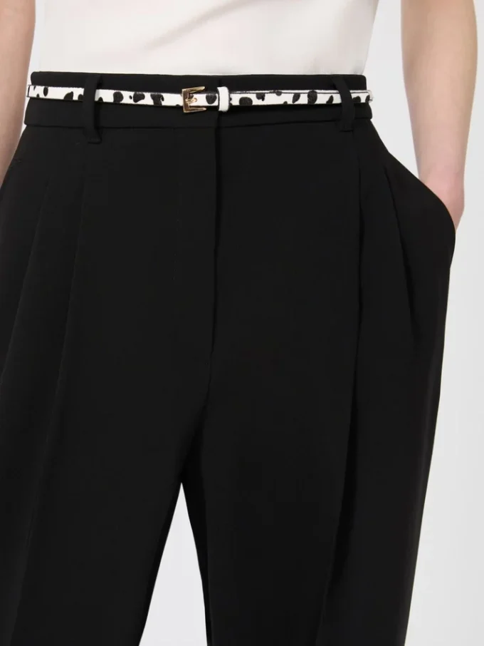 Pantalones fluidos de cady, negros