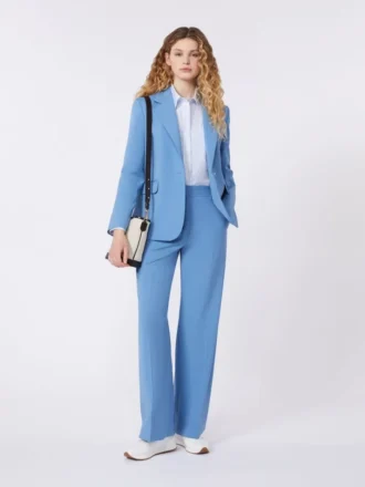 Blazer de lana elástica, azul claro