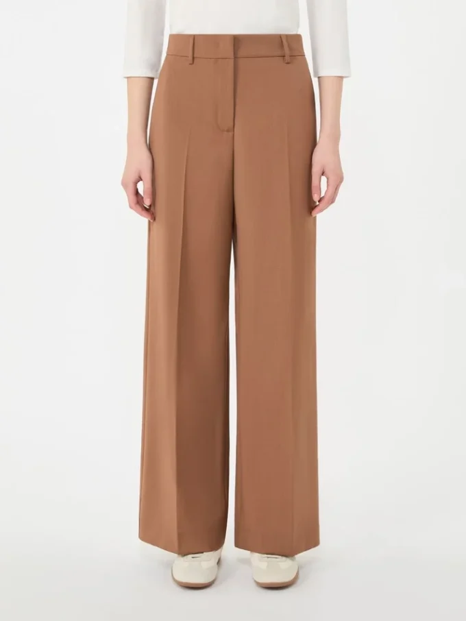 Pantalones palazzo de lana, color tabaco Pantalones palazzo de lana, color tabaco