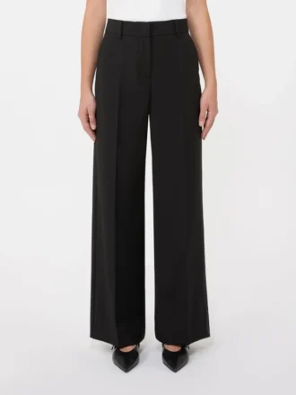 Pantalones palazzo de lana, negros