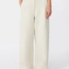 Pantalones rectos de jersey scuba, color beige Pantalones rectos de jersey scuba, color beige