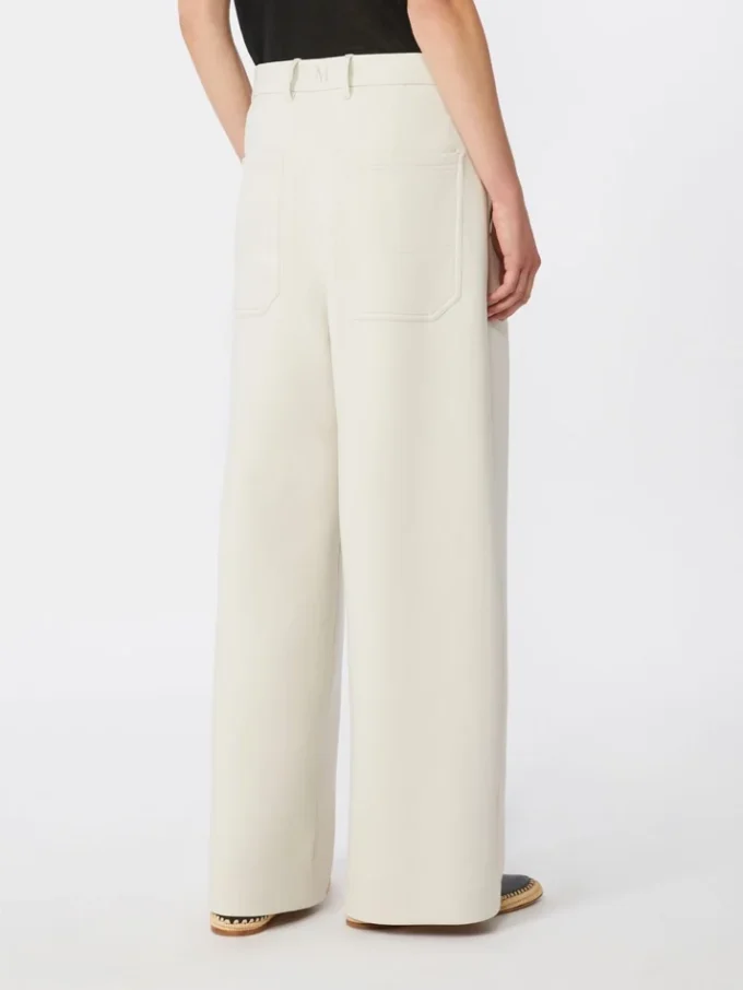 Pantalones rectos de jersey scuba, color beige Pantalones rectos de jersey scuba, color beige