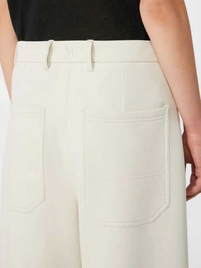 Pantalones rectos de jersey scuba, color beige Pantalones rectos de jersey scuba, color beige