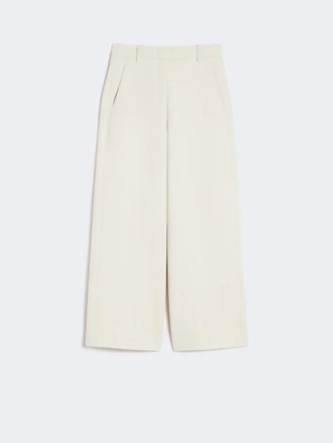 Pantalones rectos de jersey scuba, color beige Pantalones rectos de jersey scuba, color beige