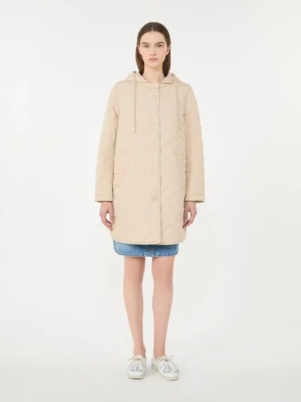 Parka acolchada de tejido repelente al agua, color arena