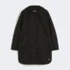 Parka acolchada de tejido repelente al agua, negra Parka acolchada de tejido repelente al agua, negra