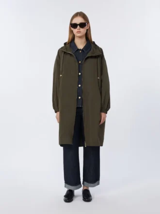Parka de tafetán repelente al agua, verde