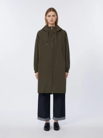 Parka de tafetán repelente al agua, verde