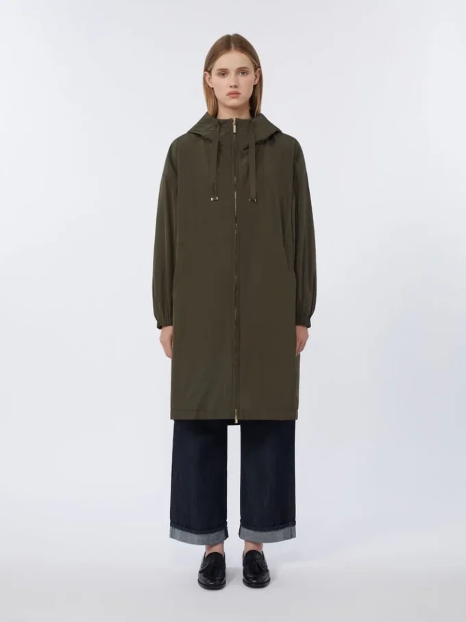 Parka de tafetán repelente al agua, verde Parka de tafetán repelente al agua, verde