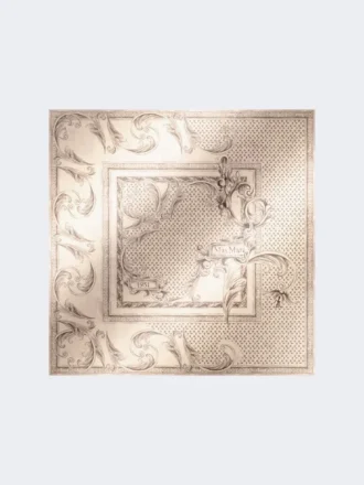 Pañuelo de bolsillo de seda estampado, blanco