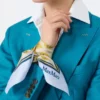 Pañuelo de seda estampado, azul claro Pañuelo de seda estampado, azul claro