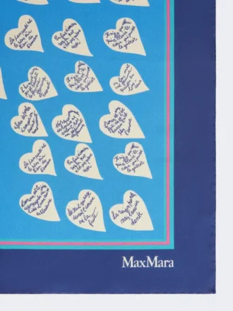 Pañuelo de seda estampado, azul marino
