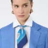 Pañuelo de seda estampado, azul marino Pañuelo de seda estampado, azul marino