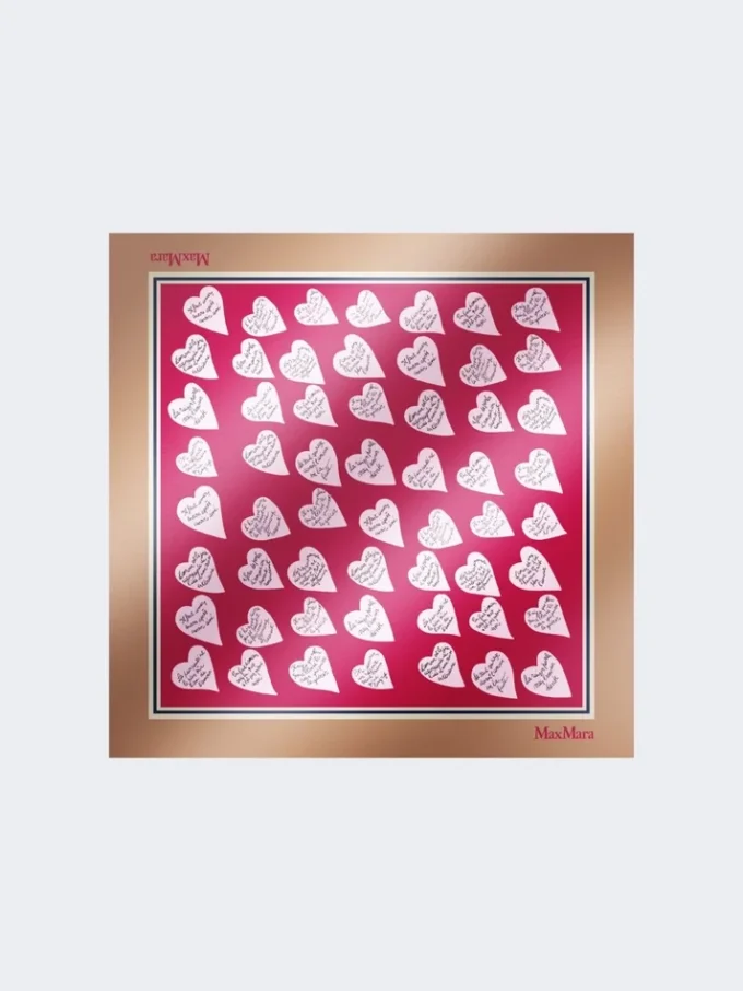 Pañuelo de seda estampado, beige Pañuelo de seda estampado, beige