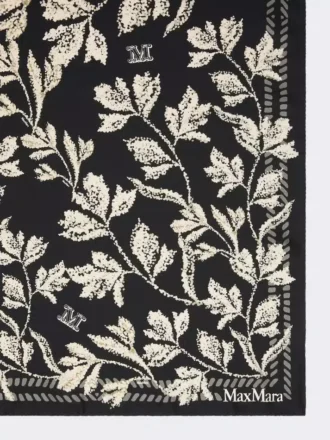 Pañuelo oversize de seda estampado, negro