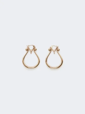 Pendientes con monograma de metal dorado
