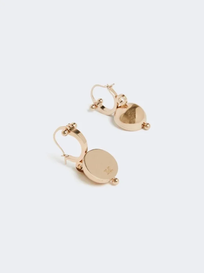 Pendientes semiesféricos de metal, dorados Pendientes semiesféricos de metal, dorados