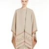 Poncho de lana jacquard, beige Poncho de lana jacquard, beige