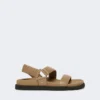 Sandalias de piel, color barro Sandalias de piel, color barro