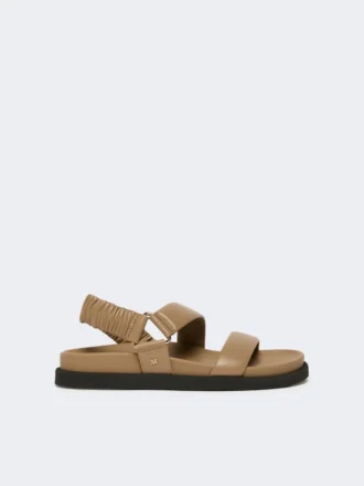 Sandalias de piel, color barro