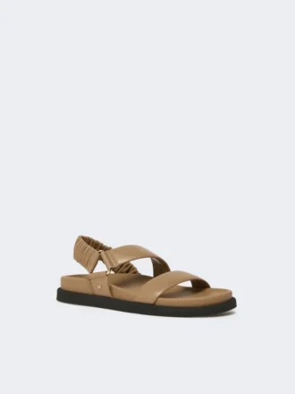 Sandalias de piel, color barro