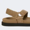 Sandalias de piel, color barro Sandalias de piel, color barro