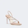 Sandalias de satén y cristal, color nude Sandalias de satén y cristal, color nude