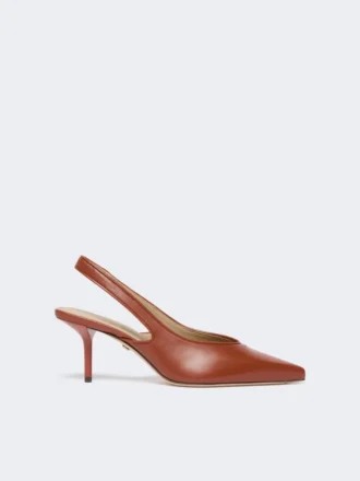 Sandalias de tiras traseras de piel napa, color óxido