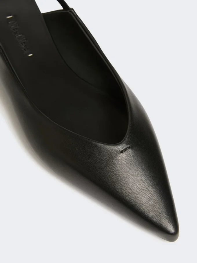 Sandalias planas de piel napa, negro Sandalias planas de piel napa, negro