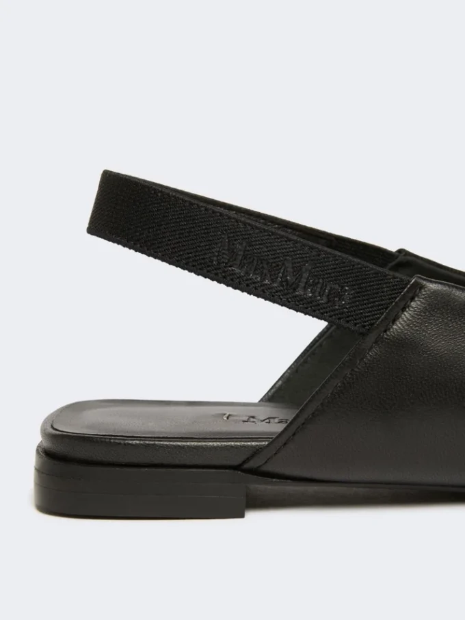 Sandalias planas de piel napa, negro Sandalias planas de piel napa, negro