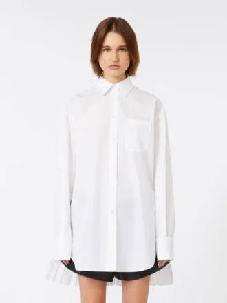 Sobrecamiseta con detalle plisado, blanco óptico