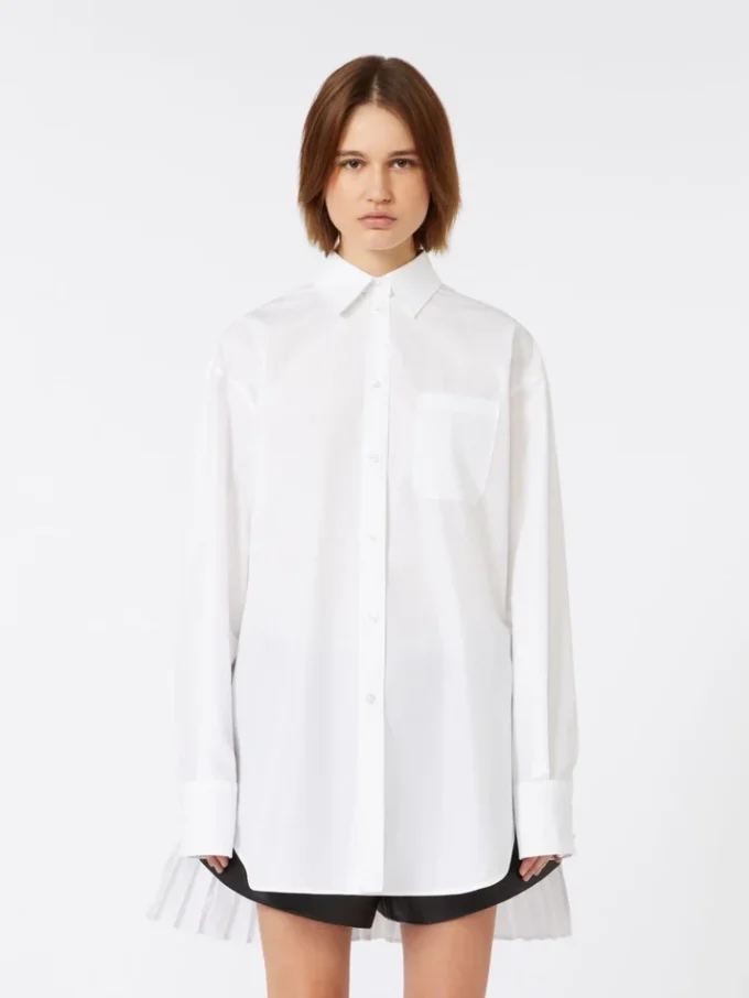 Sobrecamiseta con detalle plisado, blanco óptico Sobrecamiseta con detalle plisado, blanco óptico