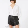 Sobrecamiseta con detalle plisado, blanco óptico Sobrecamiseta con detalle plisado, blanco óptico