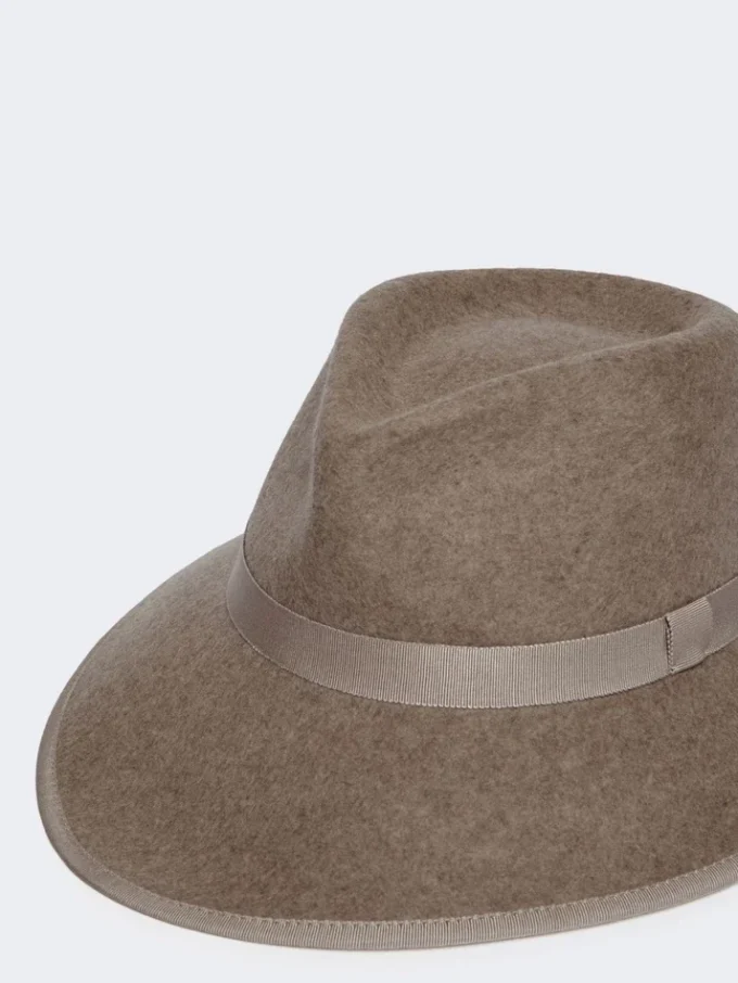 Sombrero de fieltro de lana, beige Sombrero de fieltro de lana, beige