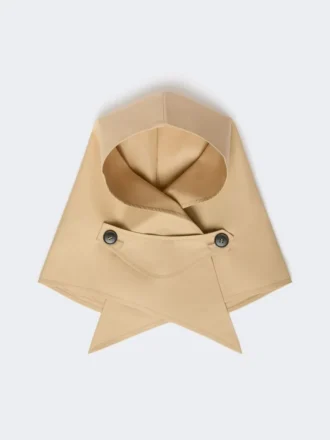 Sombrero-pañuelo de gabardina repelente al agua, color beige