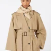 Sombrero-pañuelo de gabardina repelente al agua, color beige Sombrero-pañuelo de gabardina repelente al agua, color beige