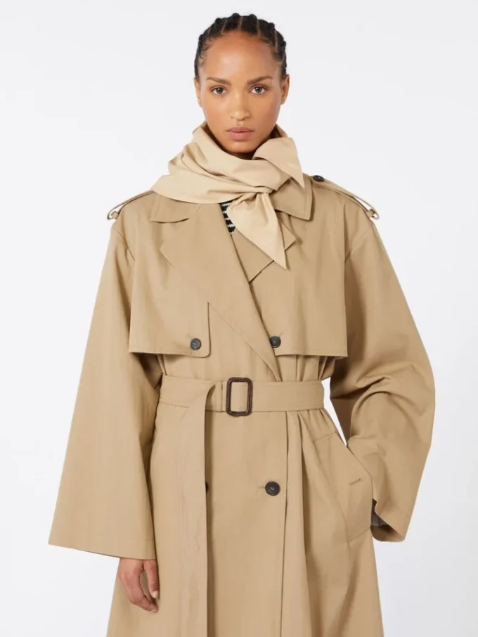 Sombrero-pañuelo de gabardina repelente al agua, color beige Sombrero-pañuelo de gabardina repelente al agua, color beige