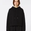 Sudadera con capucha de algodón elástico, negra Sudadera con capucha de algodón elástico, negra