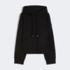 Sudadera con capucha de algodón elástico, negra Sudadera con capucha de algodón elástico, negra