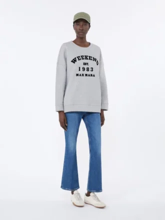 Sudadera de algodón con cuello redondo, gris claro Sudadera de algodón con cuello redondo, gris claro