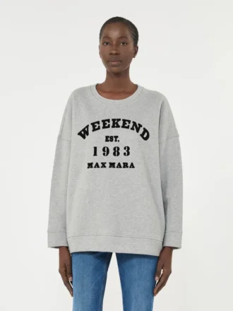 Sudadera de algodón con cuello redondo, gris claro Sudadera de algodón con cuello redondo, gris claro