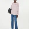 Sudadera de algodón con cuello redondo, lila Sudadera de algodón con cuello redondo, lila