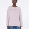Sudadera de algodón con cuello redondo, lila Sudadera de algodón con cuello redondo, lila