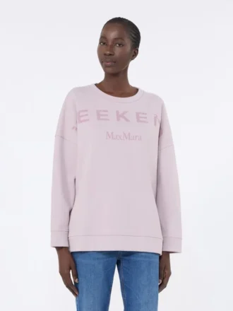Sudadera de algodón con cuello redondo, lila Sudadera de algodón con cuello redondo, lila