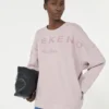 Sudadera de algodón con cuello redondo, lila Sudadera de algodón con cuello redondo, lila