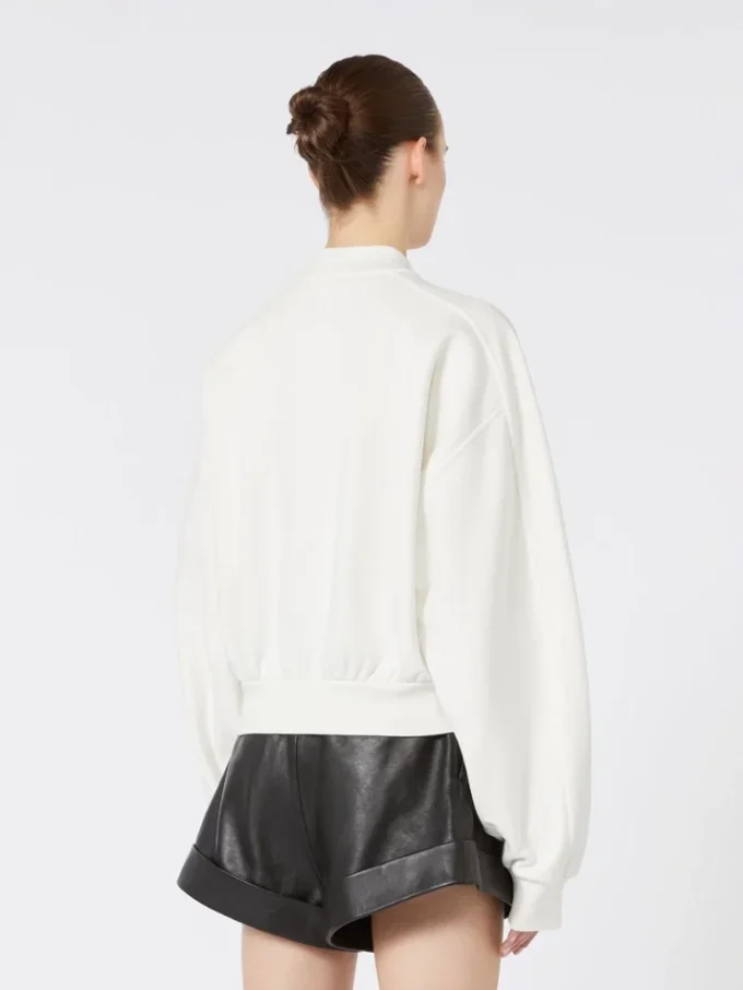 Sudadera de algodón elástico, color marfil Sudadera de algodón elástico, color marfil