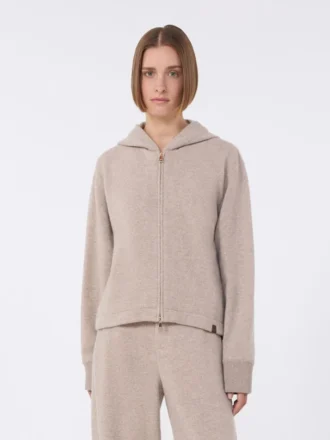 Sudadera de jersey de cachemira y lana, color beige