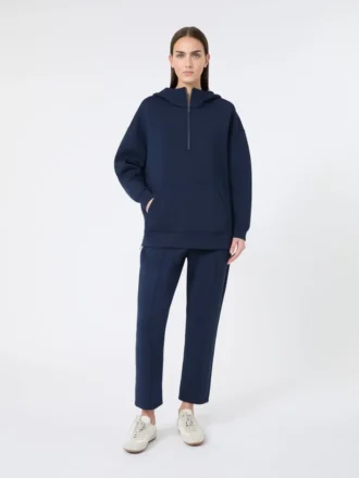 Sudadera larga de jersey scuba, azul marino